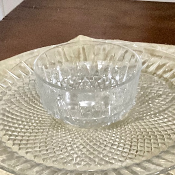 Durand Intl Vintage Arcoroc Luminar 2 pc Bowl & Plate Glass Snack Serving Set - Picture 3 of 7